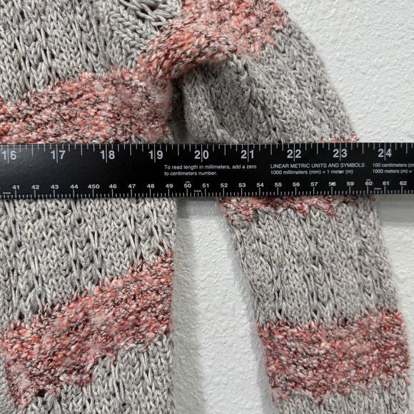 maurices Striped Open Front Knit Cardigan Sweater‎ Gray Pink Purple Women's M - Picture 6 of 7
